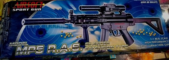 Cтрайкбольный пистолет-пулемет MP5 R.A.S. детский на пульках 6 мм, Минск