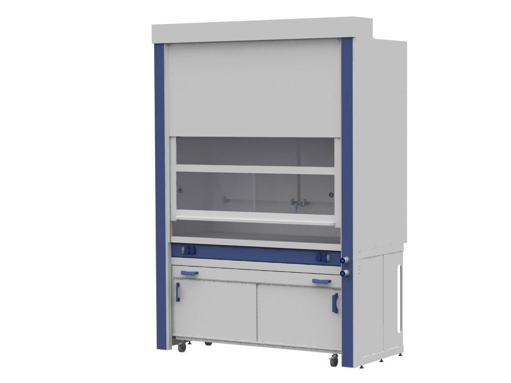 Шкаф приточно-вытяжной с дренажной системой для работы с дымящими кислотами ЛОиП ЛАБ-PRO ШПВК 120.90.260 PP-PV - фото 1 - id-p172306414