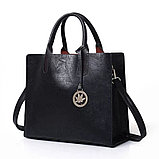 Набор женских  сумок 3 в 1 ( сумка, клатч, клатч-кошелек) черный, фото 2