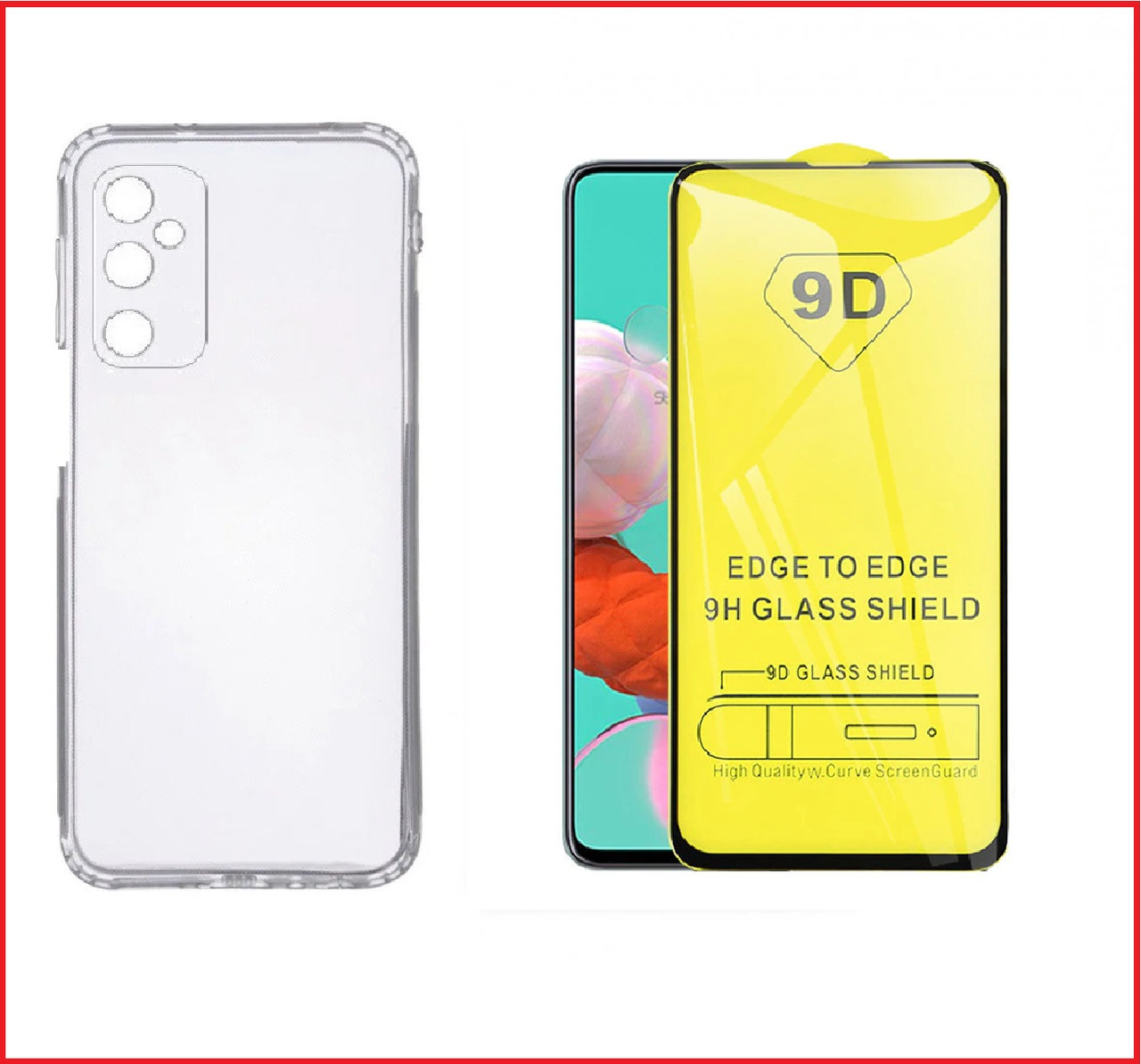 Чехол-накладка + защитное стекло 9D для Samsung Galaxy M52 SM-M525