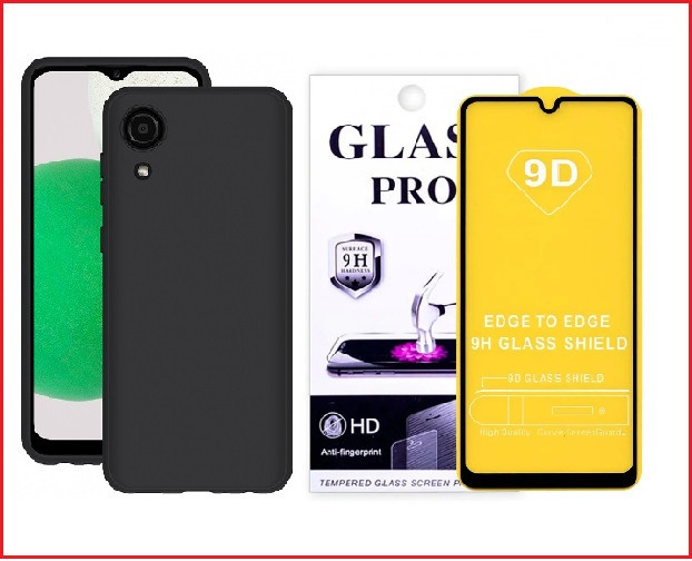 Чехол-накладка + защитное стекло 9D Samsung Galaxy A03 Core SM-A032