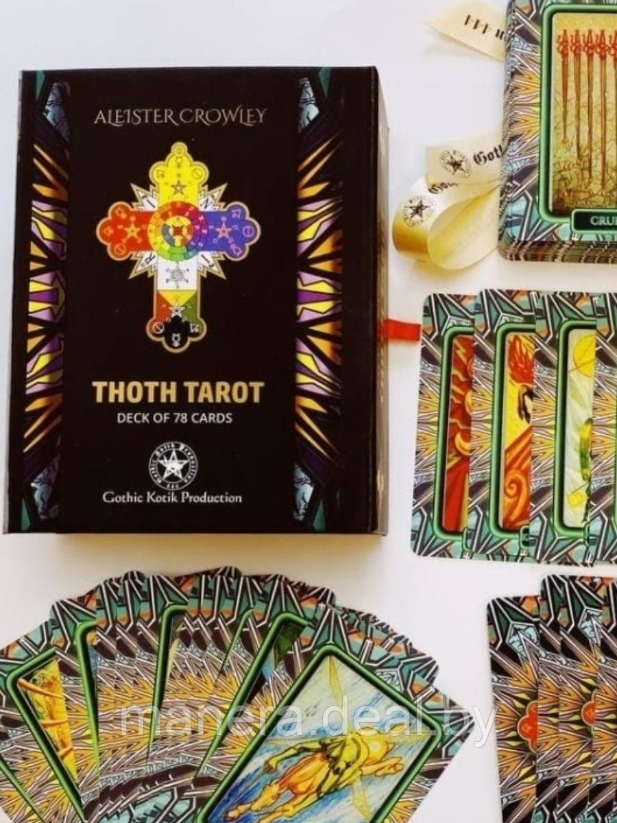 Карты THOTH TAROT Таро Алистера Кроули Gothic Kotik коллекционные бархатистые в коробке на магните - фото 1 - id-p172322824
