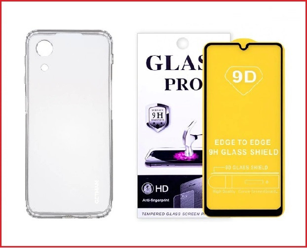 Чехол-накладка + защитное стекло 9D для Samsung Galaxy A03 Core SM-A032 - фото 1 - id-p172322843
