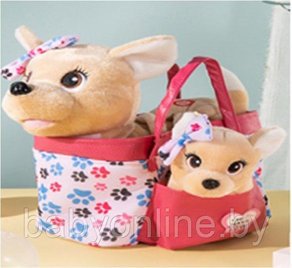 Игрушечная собачка на поводке Chi-Chi Love в сумочке со щенком BL-155 - фото 1 - id-p172326646