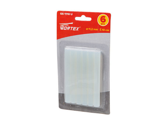 Клеевые стержни WORTEX (универс., 11.2х100 мм, 6 шт в блистере) (PVC универсальный, 11,2х100 мм, 6 шт), фото 2
