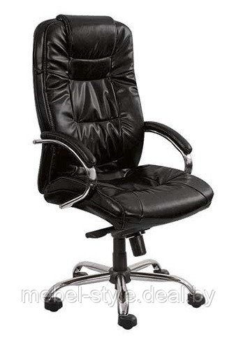 Кресло АДМИРАЛ стиль хром, стул ADMIRAL Chrome в коже SPLIT - фото 1 - id-p172336877