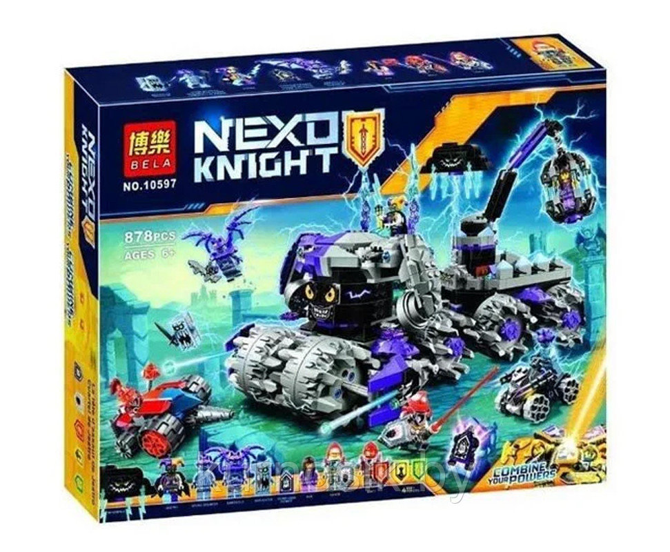 Конструктор Bela 10597 Nexo Knights (Нексо Найтс) «Штурмовой разрушитель Джестро», 878 деталей - фото 1 - id-p172342517