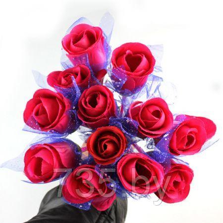 Ручка цветок Роза, набор 5шт букет из ручек шариковая - фото 3 - id-p172345129