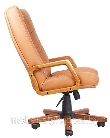 Кресло МИНИСТР на деревянной крестовине для работы дома и в офисе, MINISTER Extra в натуральной коже SPLIT - фото 9 - id-p100124365