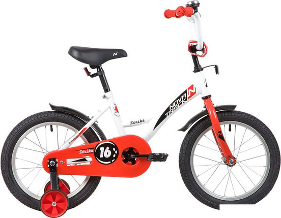 Детский велосипед Novatrack Strike 16 2020 163STRIKE.WTR20 (белый/красный), фото 2