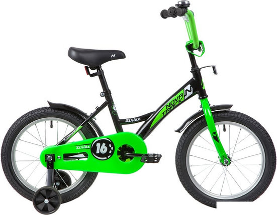 Детский велосипед Novatrack Strike 16 2020 163STRIKE.BKG20 (черный/зеленый), фото 2
