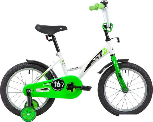 Детский велосипед Novatrack Strike 16 2020 163STRIKE.WTG20 (белый/зеленый), фото 2