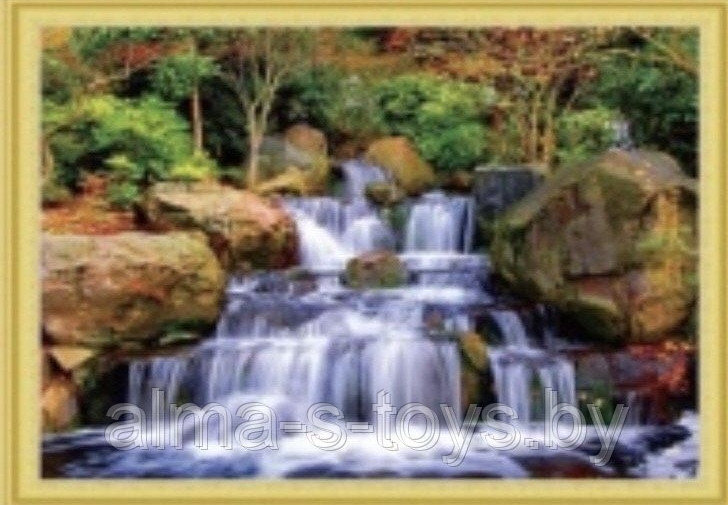 Алмазная мозаика водопад 50*40 квадратные стразы на подрамнике - фото 1 - id-p169385913