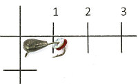 Мормышка Ф 3,2 вольфрамовая "капля с ушком" (безмотылка). Медный.