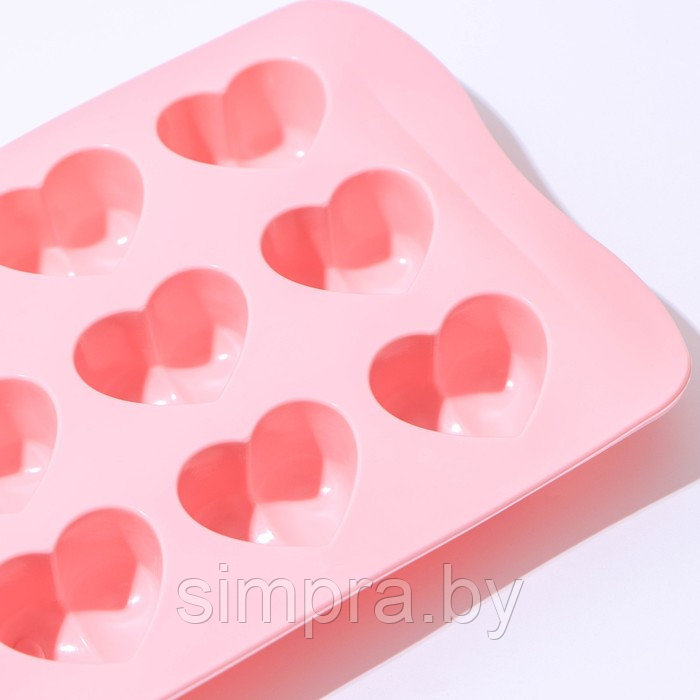 Форма силиконовая для конфет Сердечки 20×10 см, 15 ячеек - фото 2 - id-p172350037