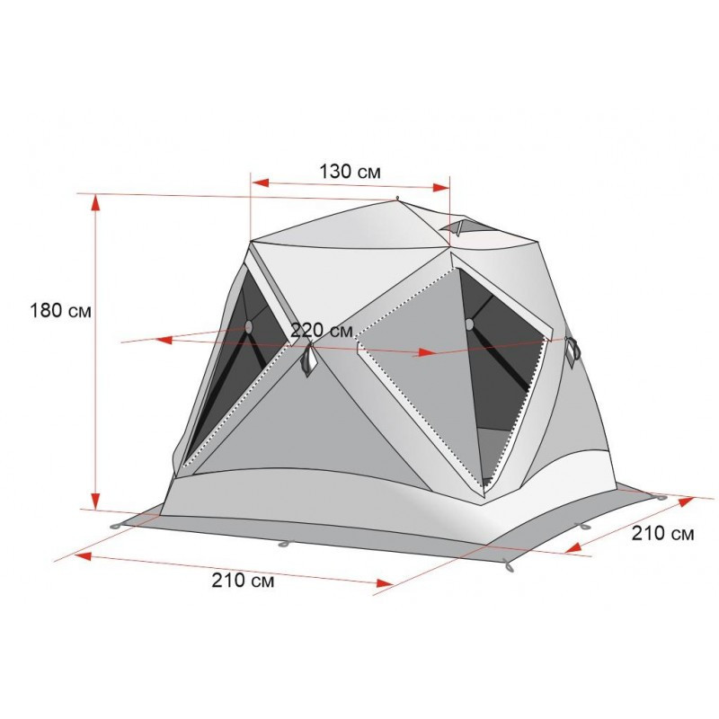 Зимняя палатка Лотос Куб 3 Классик Термо (210х210х180) , арт 17038 - фото 2 - id-p172354387