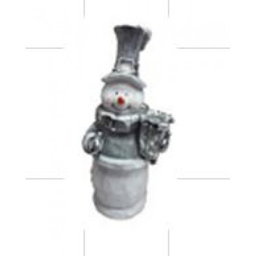 Статуэтка снеговик с подарком в шляпе (фонарь) 68см. арт. нф-94 - фото 1 - id-p172355622