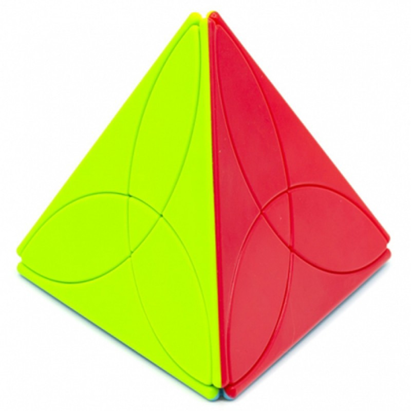 Головоломка MoFangGe Clover Pyramix / Пирамида / цветной пластик / без наклеек / Мофанг, фото 1