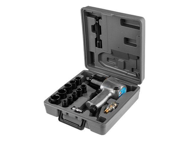 Пневмогайковерт 1/2" DGM DTW-7012 с лубрикатором и головками (580 Нм; 7000 об/мин; Макс.резьба: М18; 220л/мин)