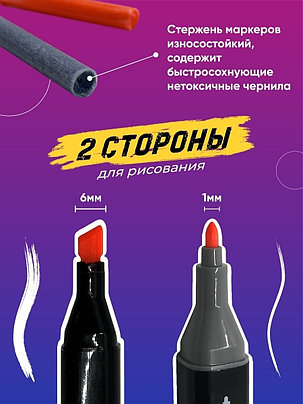 Набор двусторонних маркеров для скетчинга 120 цветов в чехле, фото 2