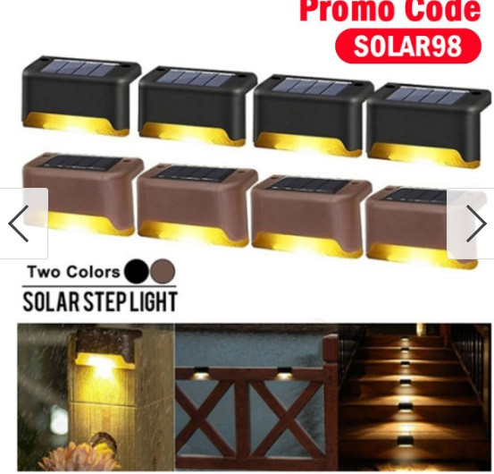 Светильник на солнечной батарее для декоративного освещения ступеней лестниц, заборов, бордюр (4 шт) - фото 2 - id-p172375204