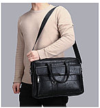 Мужская сумка-портфель JEEP BULUO (черная), фото 3