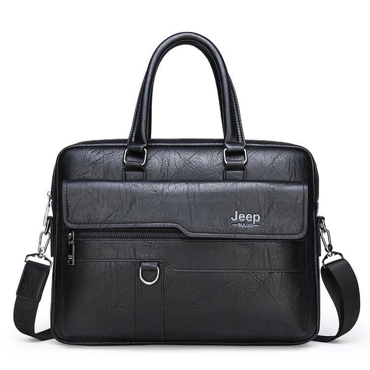 Мужская сумка-портфель JEEP BULUO (черная) - фото 1 - id-p172376125