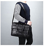 Мужская сумка-портфель JEEP BULUO (черная), фото 4