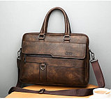 Мужская сумка-портфель JEEP BULUO (темно коричневая), фото 4