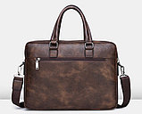 Мужская сумка-портфель JEEP BULUO (темно коричневая), фото 8