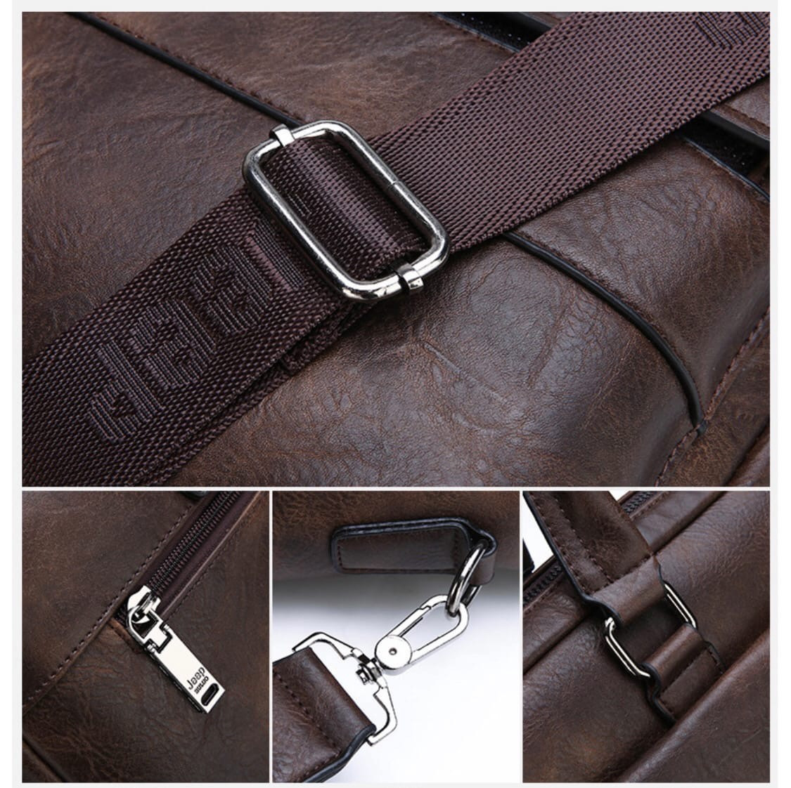 Мужская сумка-портфель JEEP BULUO (темно коричневая) - фото 6 - id-p172376131