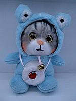 Кот в капюшоне 30см, игрушка мягкая