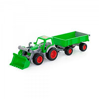 Детская игрушка трактор-погрузчик с прицепом "Фермер-техник" (в сеточке) 8817 Полесье