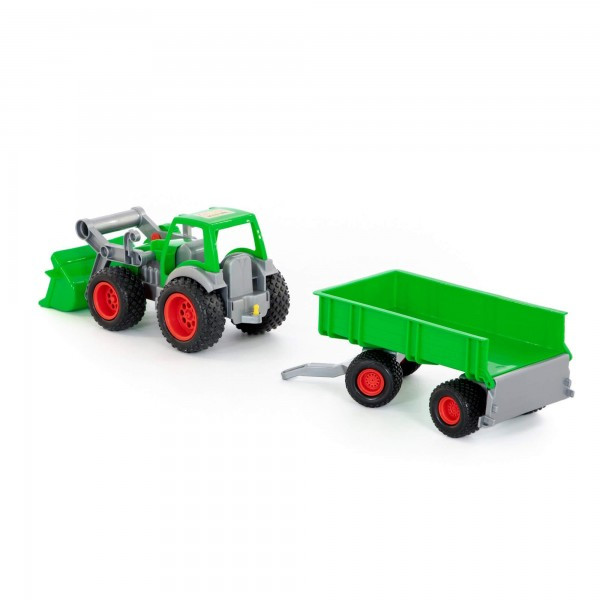 Детская игрушка трактор-погрузчик с прицепом "Фермер-техник" (в сеточке) 8817 Полесье - фото 2 - id-p172381551