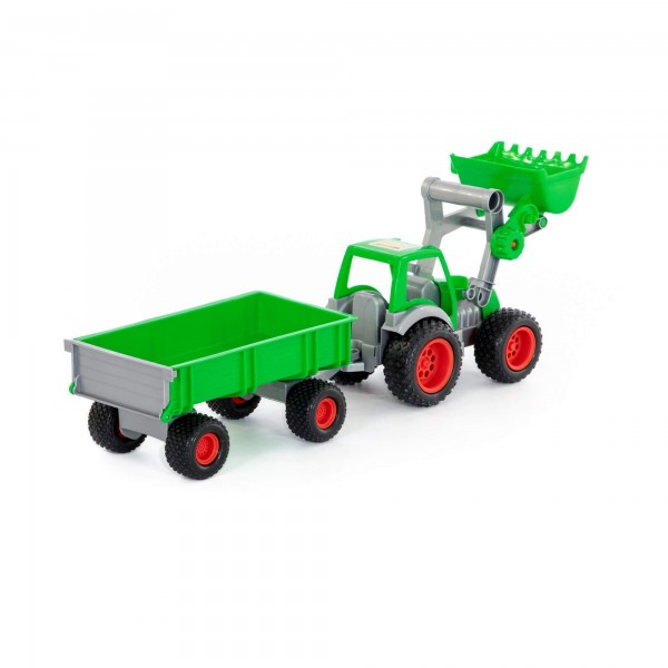 Детская игрушка трактор-погрузчик с прицепом "Фермер-техник" (в сеточке) 8817 Полесье - фото 3 - id-p172381551