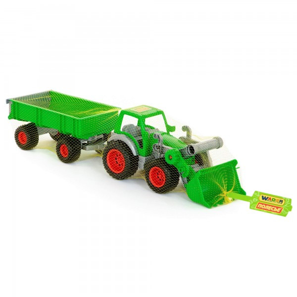 Детская игрушка трактор-погрузчик с прицепом "Фермер-техник" (в сеточке) 8817 Полесье - фото 4 - id-p172381551