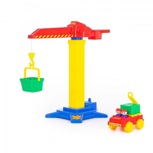 Детская игрушка Башенный кран №1 + автомобиль (в пакете) 58195 Полесье - фото 1 - id-p172381553