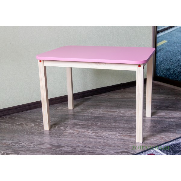 Столик для детей со скругленными углами «Розовая пантера» арт. SLPN-705050. Цвет розовый с натуральным. - фото 1 - id-p172381554
