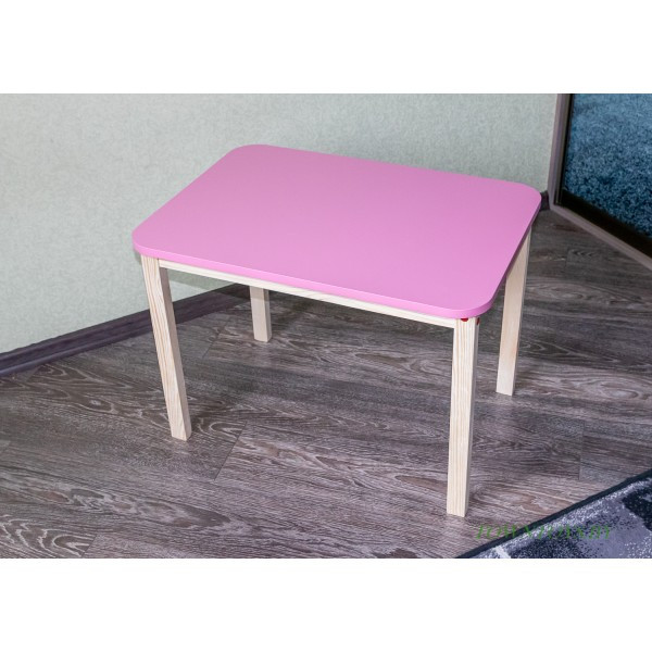Столик для детей со скругленными углами «Розовая пантера» арт. SLPN-705050. Цвет розовый с натуральным. - фото 2 - id-p172381554