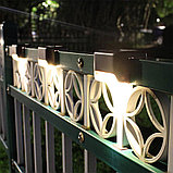 Светильник  на солнечной батарее для декоративного освещения ступеней лестниц, заборов, бордюр (4 шт.), фото 3