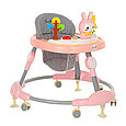 Ходунки BAMBOLA "Зайчик" (круглые), силиконовые колеса, музыкальные игрушки  630A розовые, фото 4