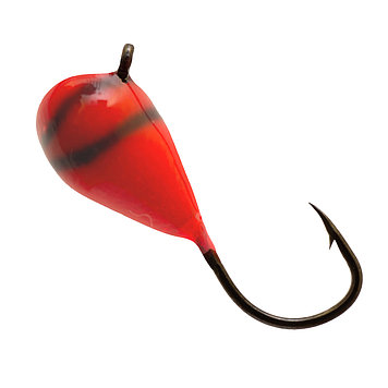 Мормышка Ф 2,5 вольфрамовая "капля с ушком" (обмазка). Красный.