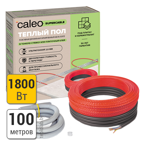 Caleo SuperCable 18W-100 кабель нагревательный - фото 1 - id-p172383643