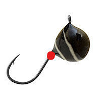 Мормышка Ф 5,5 вольфрамовая "дробинка с ушком" (обмазка с бусинкой). Черный., фото 1