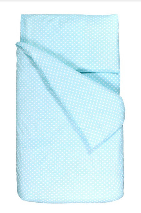 Комплект постельного белья (голубой горох) 160*80