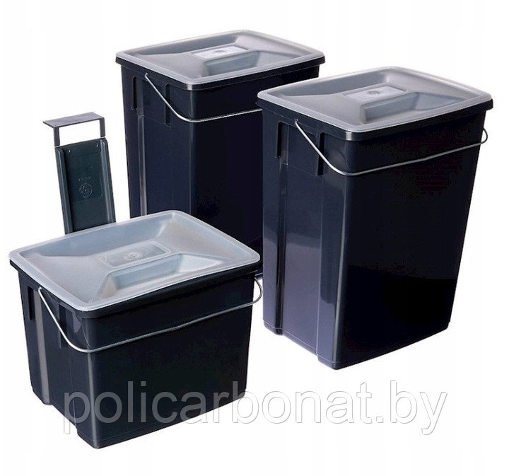 Набор контейнеров для сегрегации отходов Curver Biobox 3х26л, черный - фото 2 - id-p172392512