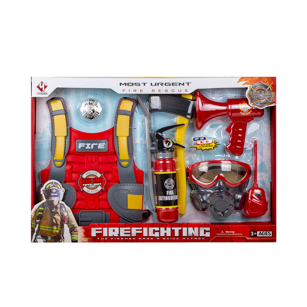 Детский набор пожарного, 8 предметов, арт. F015B - фото 1 - id-p172393341