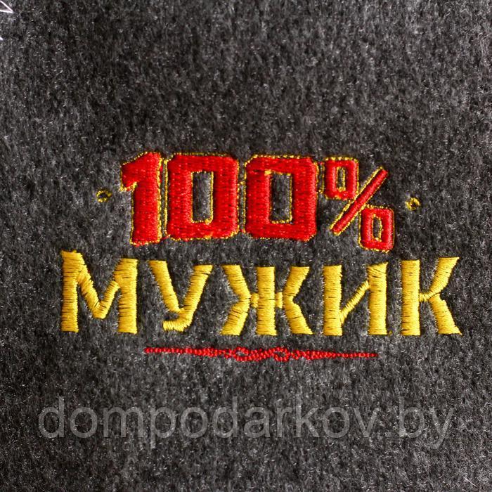 Банный набор вышивка шапка, коврик и рукавица "100% мужику! Для 100% бани" - фото 5 - id-p172401263