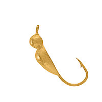 Мормышка Ф 3,0 вольфрамовая "нимфа с ушком" (гальваника). Золото., фото 1