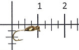 Мормышка Ф 3,0 вольфрамовая "нимфа с ушком" (гальваника). Золото., фото 2